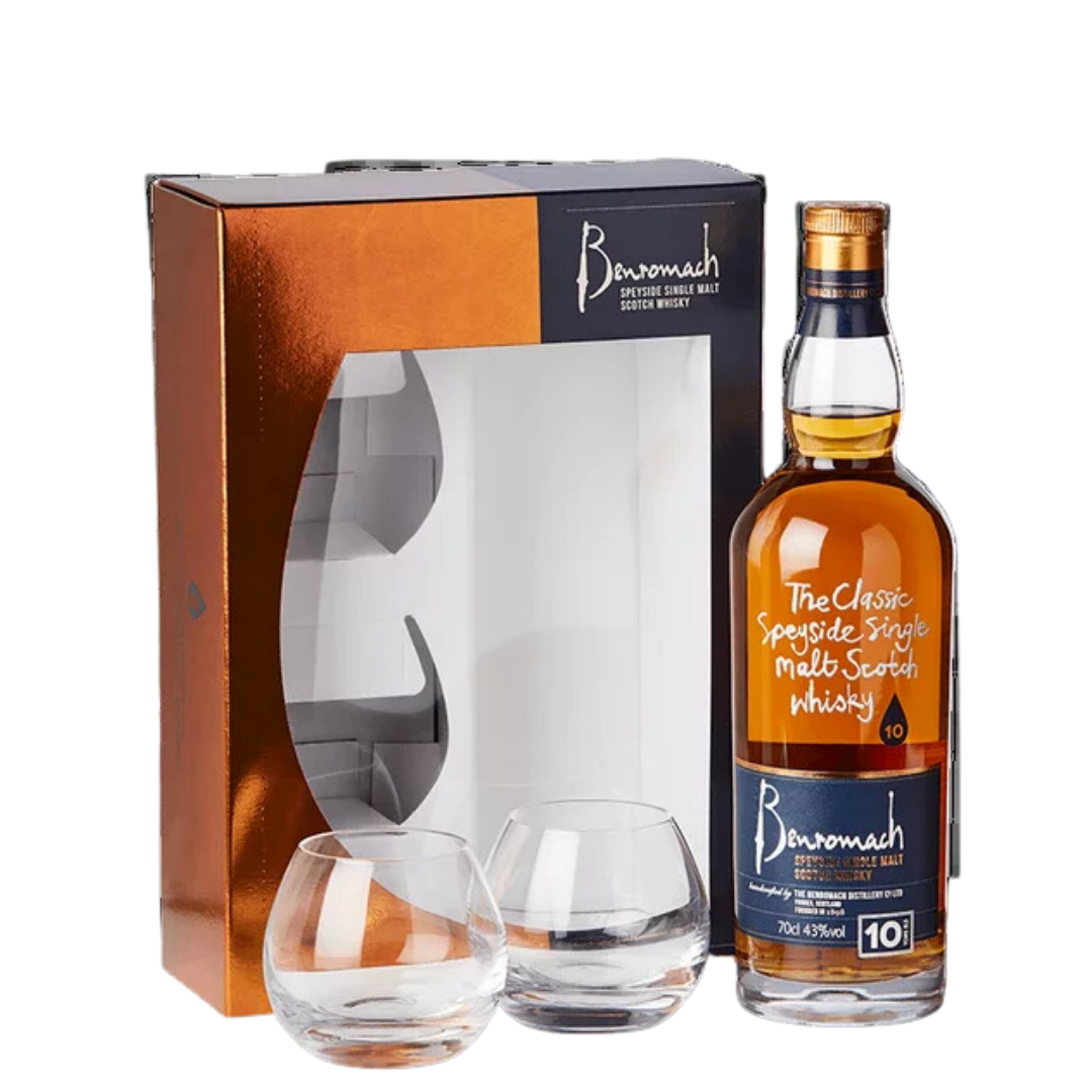 Coffret Benromach 10 ans + 2 verres offerts